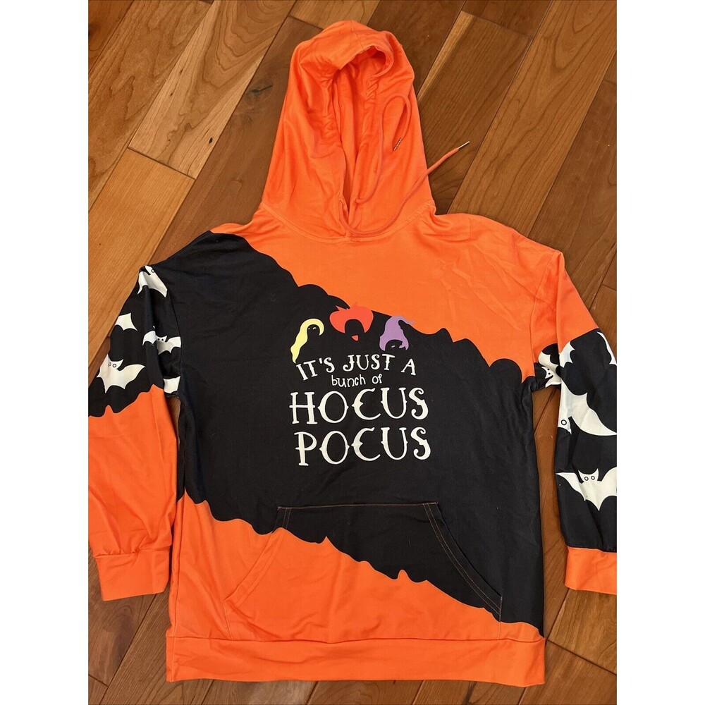 Halloween Hocus Pocus Hoodie Women’s Size Large Pullover Sanderson Sisters Hair
